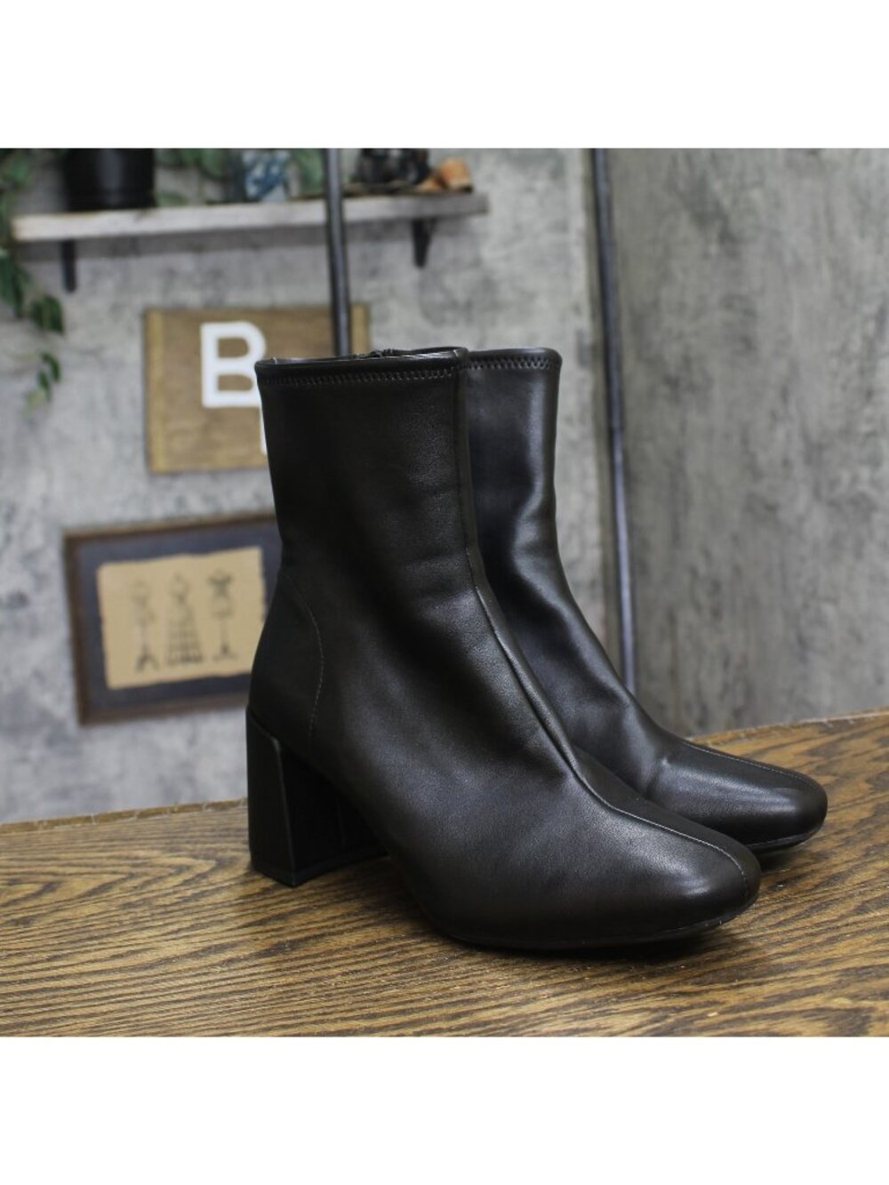 A New Day Pippa Stretch Ankle Boots with Block Heel 87930826 Black 6.5M